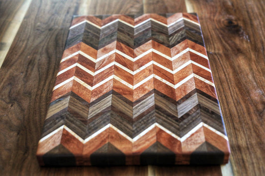 Chevron pattern cutting board