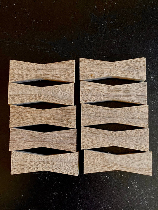 Walnut Bow Tie Inlay - 10 pack (minis)