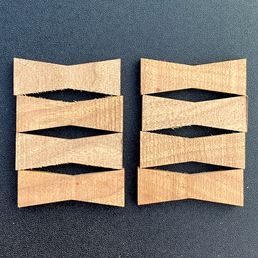 Walnut Bow Tie Inlay - 8 pack (MEDIUM)