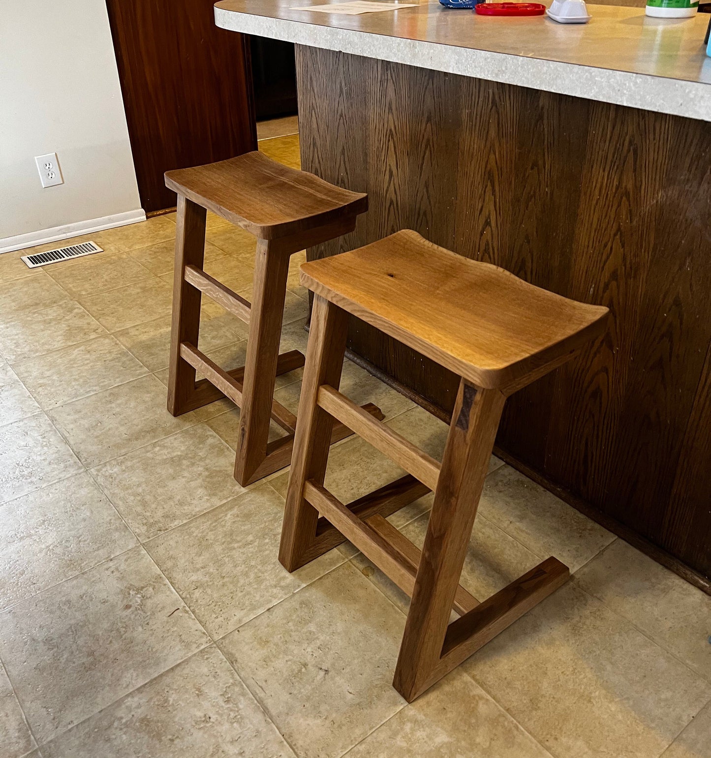 Mid Century Modern Style Barstools, Hardwood Barstool, Modern Barstools, Barstool