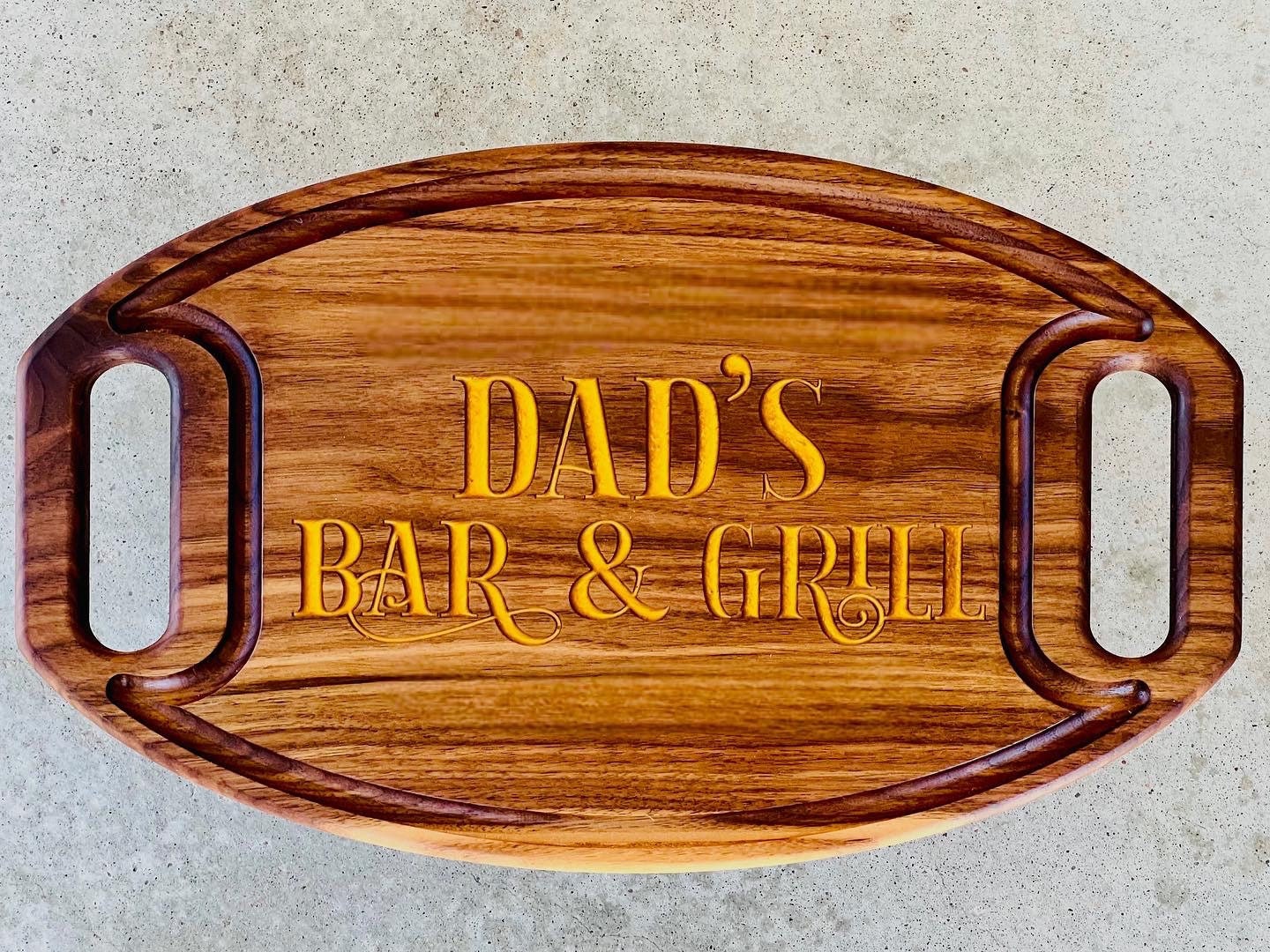 Dad’s Bar & Grill BBQ Serving Tray, Serving Platter - Fathers Day Gift