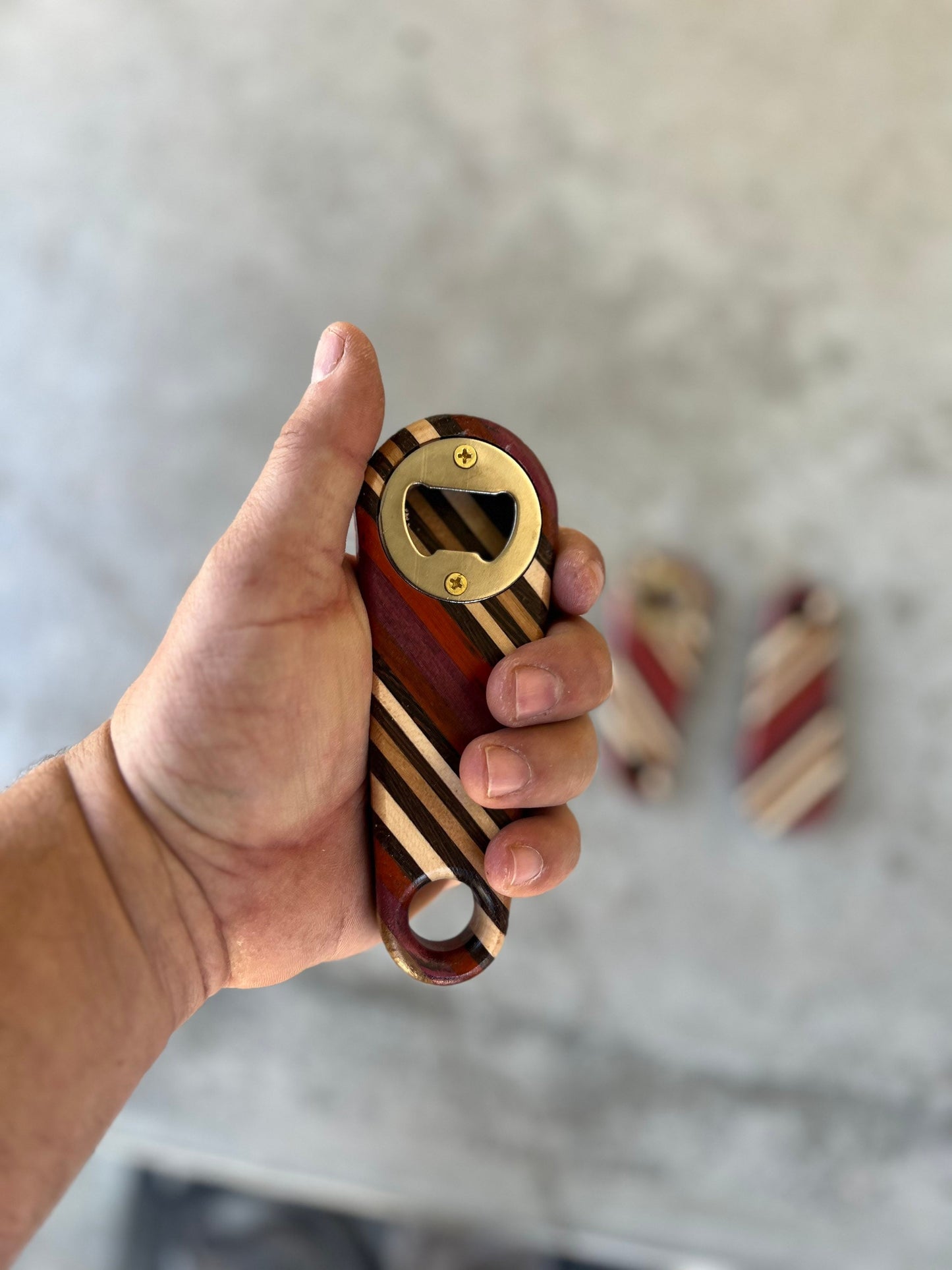 Striped Natural Exotic Hardwood Bottle Opener