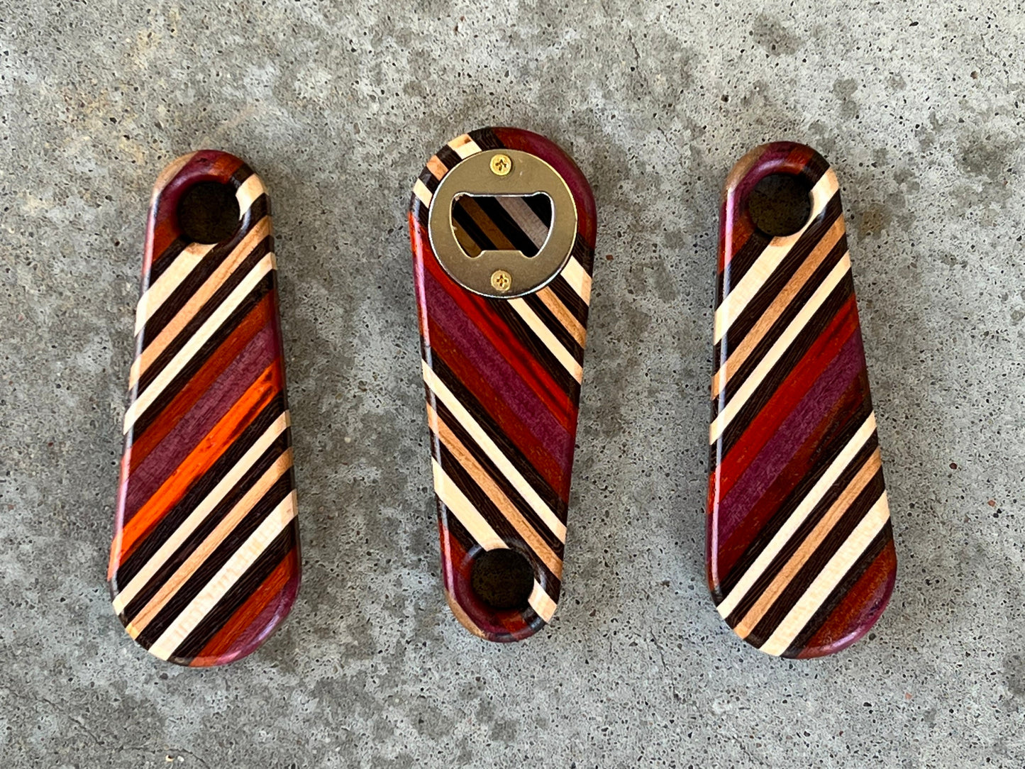 Striped Natural Exotic Hardwood Bottle Opener