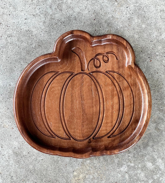 Fall Halloween Walnut Catchall Tray