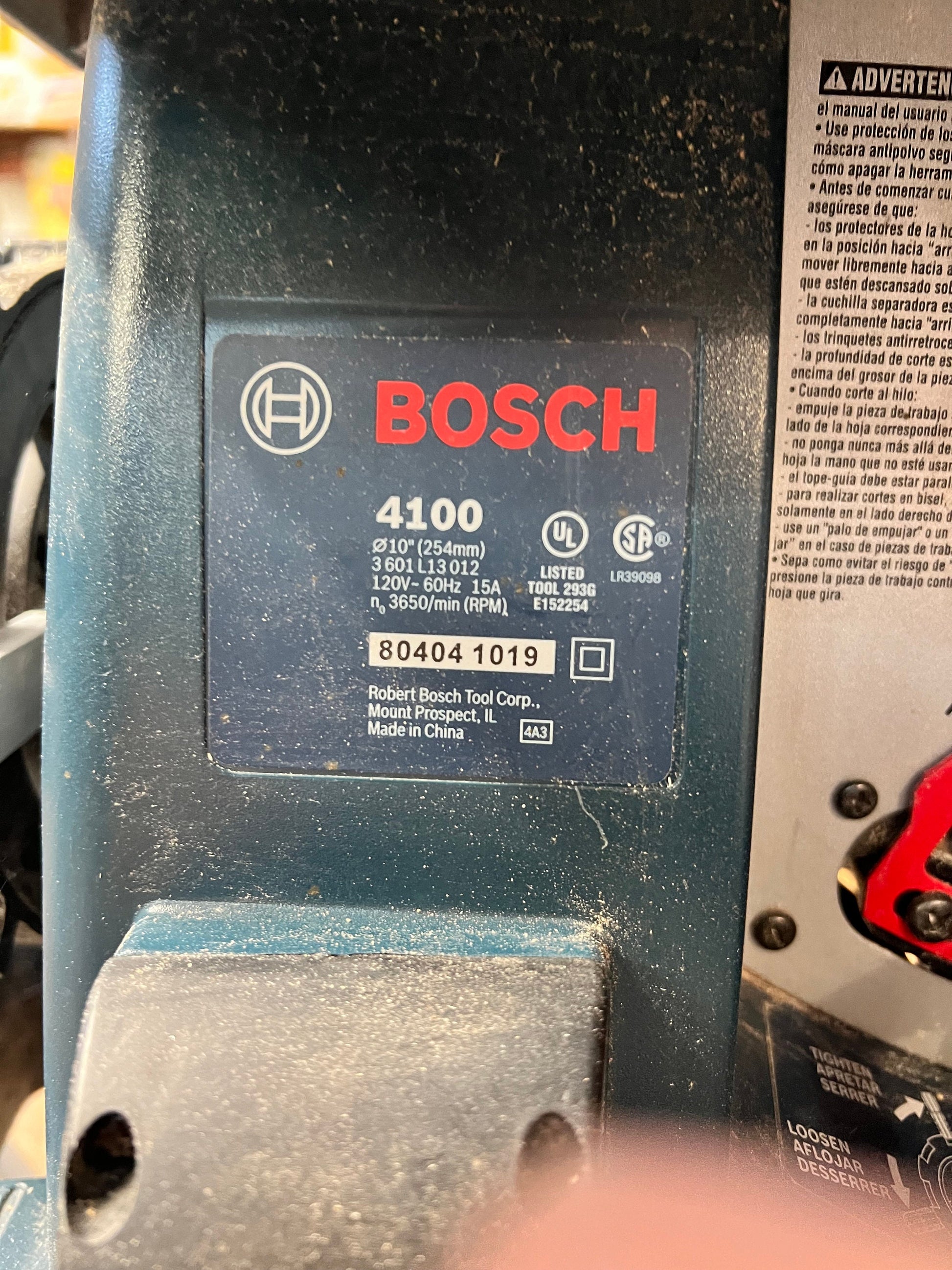 ZERO Clearance Plate for Bosch 4100 10” Table Saw