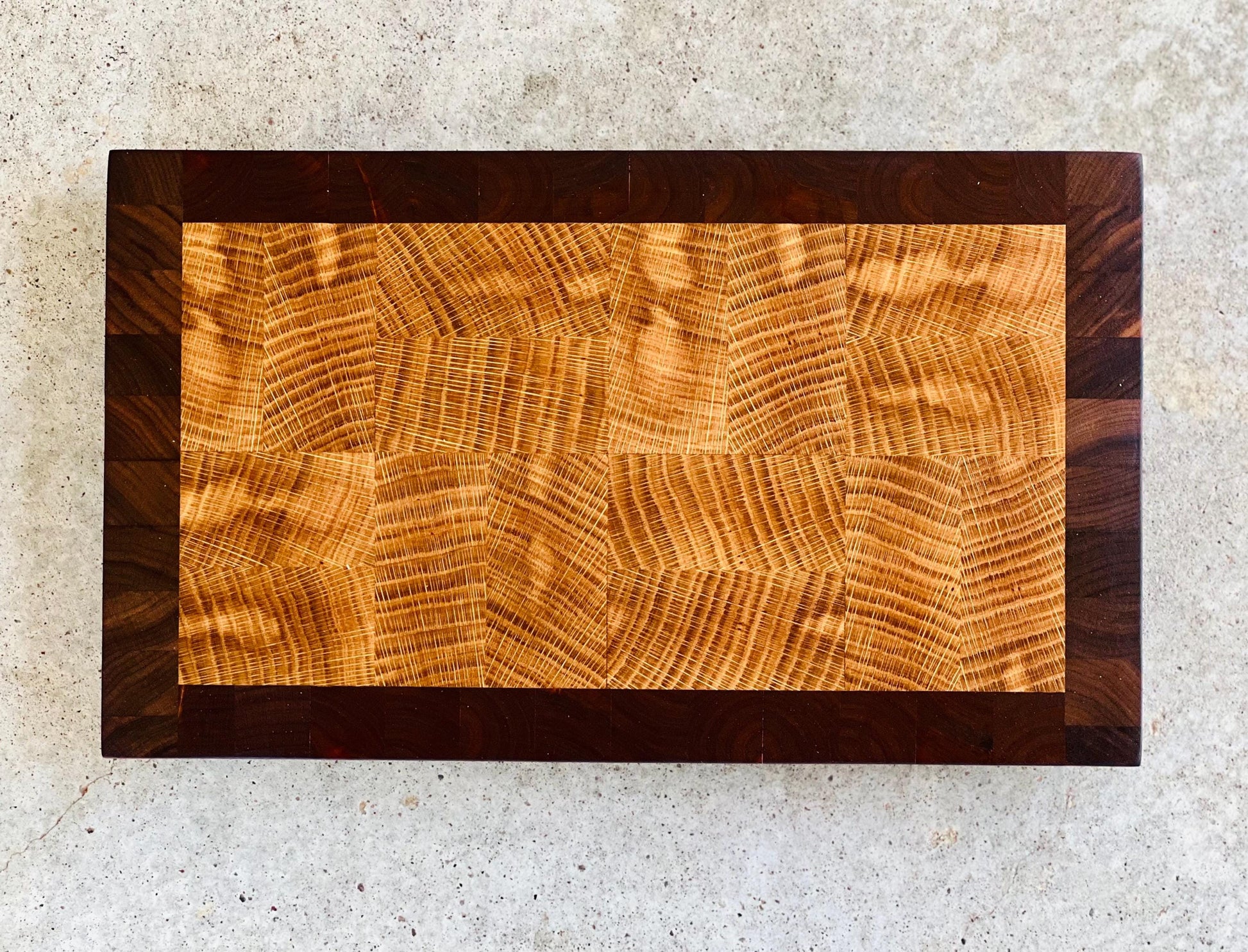 FREE SHIPPING! Walnut and White Oak End Grain Cutting Board