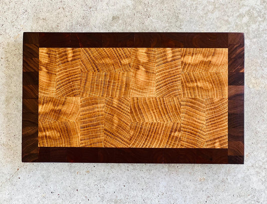 FREE SHIPPING! Walnut and White Oak End Grain Cutting Board