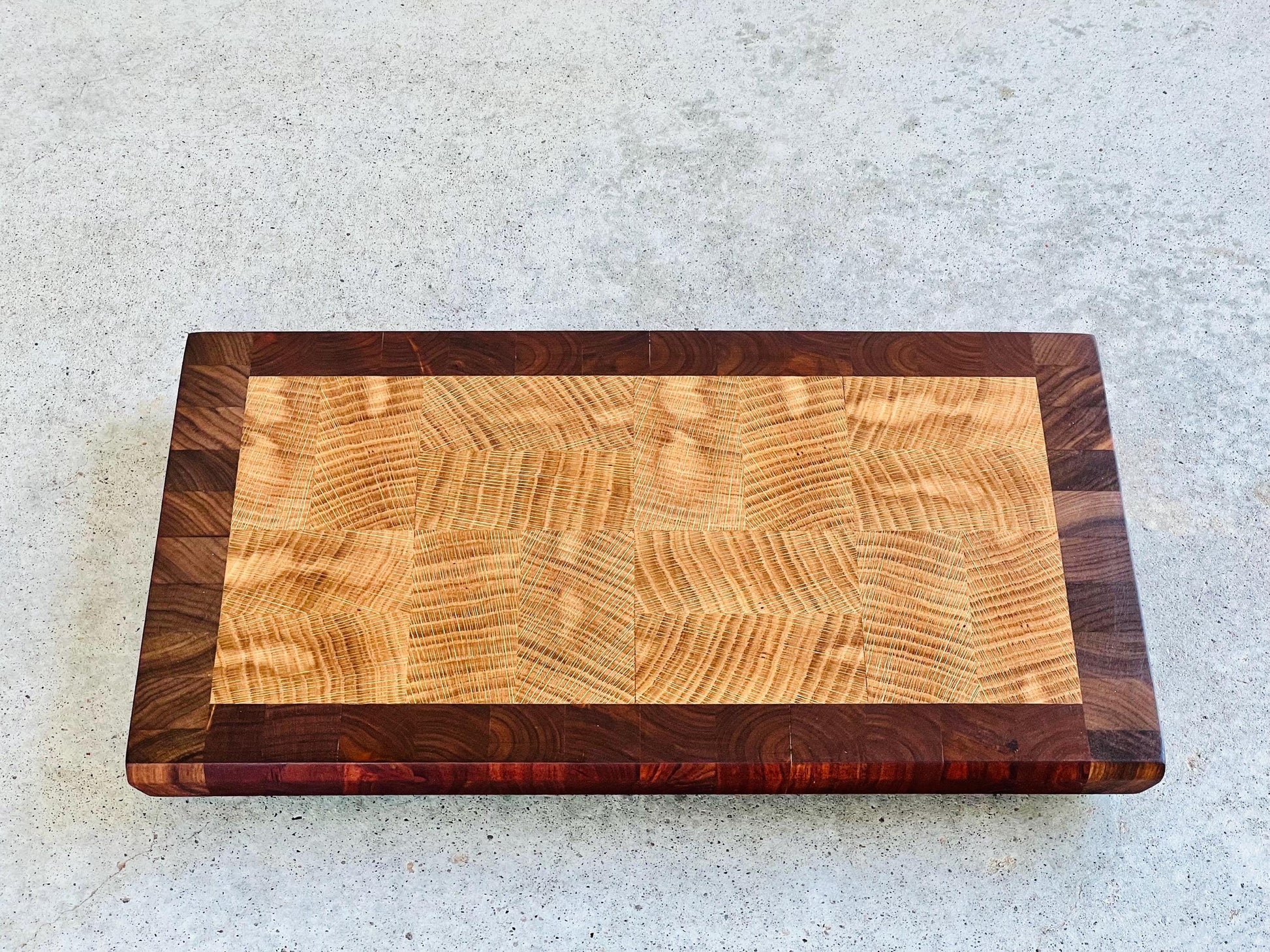 FREE SHIPPING! Walnut and White Oak End Grain Cutting Board