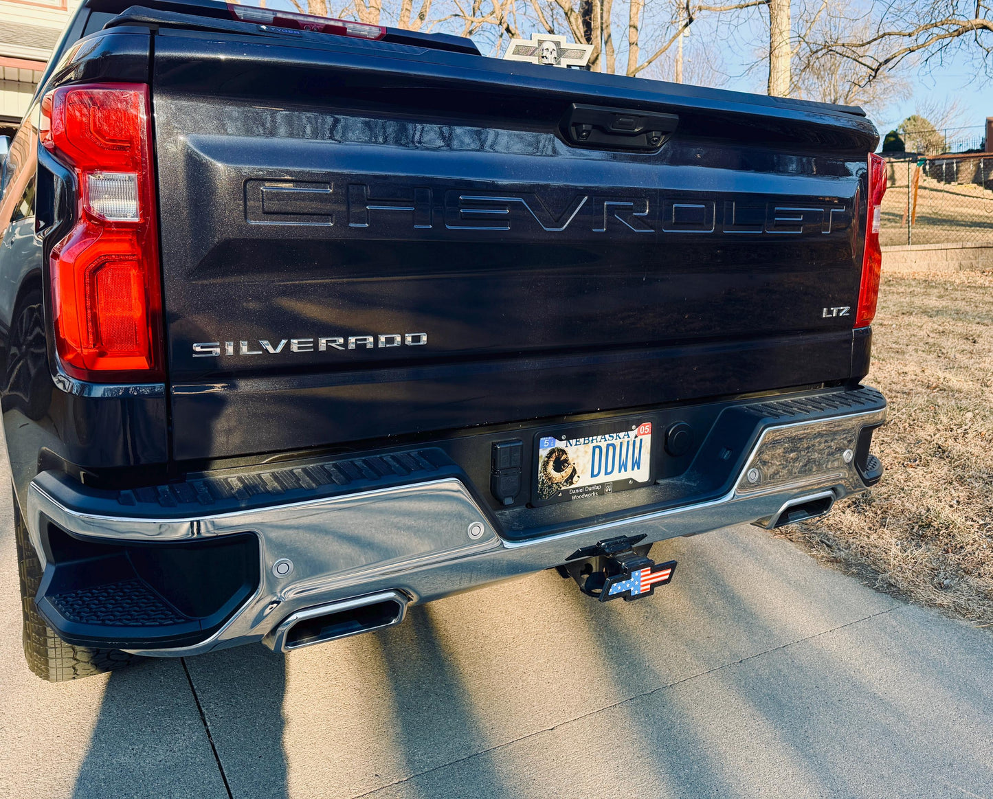 Chevy Bow Tie USA Trailer Hitch Cover - Patriotic