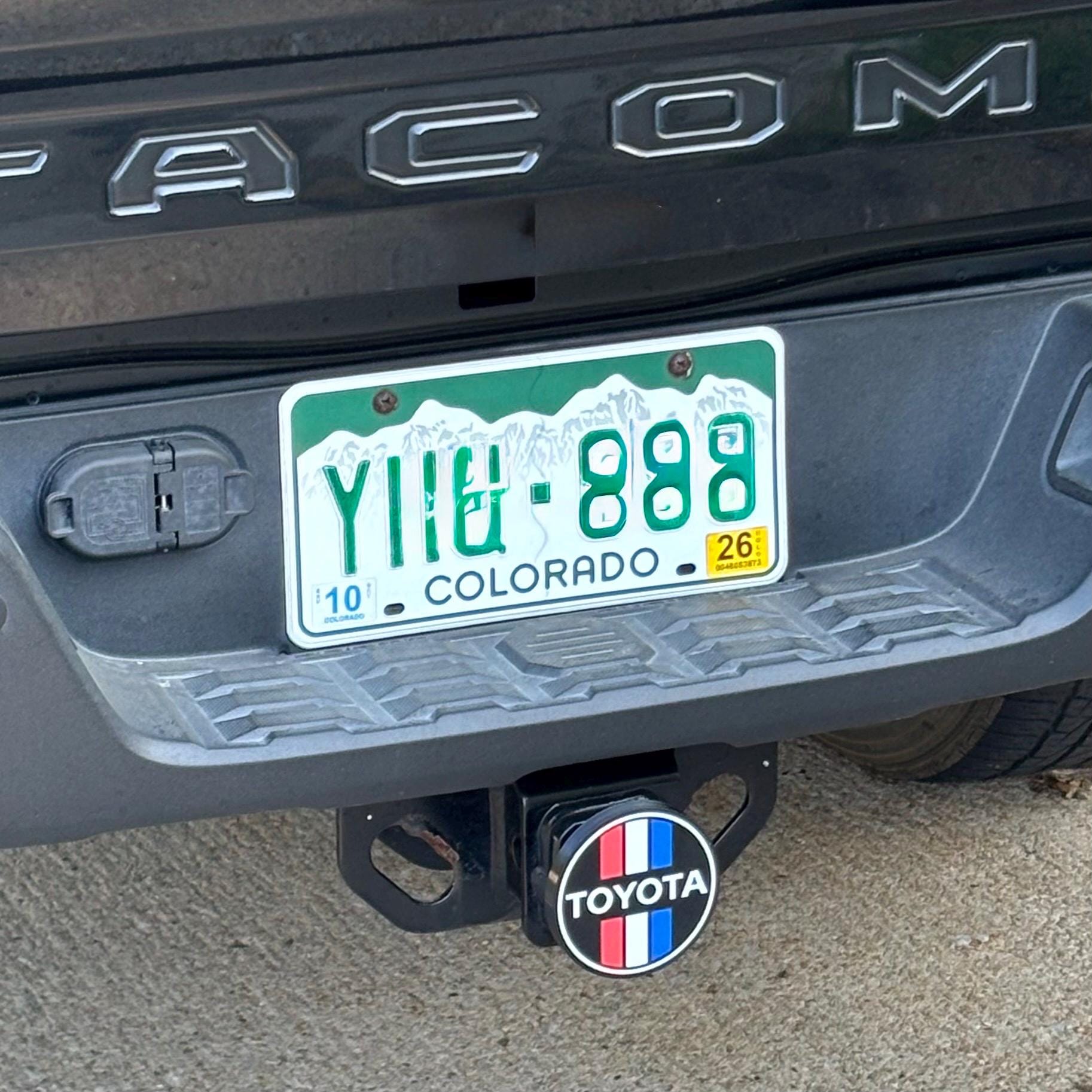 Toyota Tow Hitch Cover - Red White & Blue