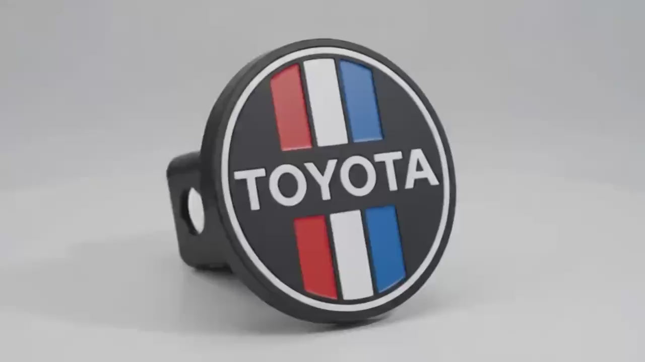 Toyota Tow Hitch Cover - Red White & Blue