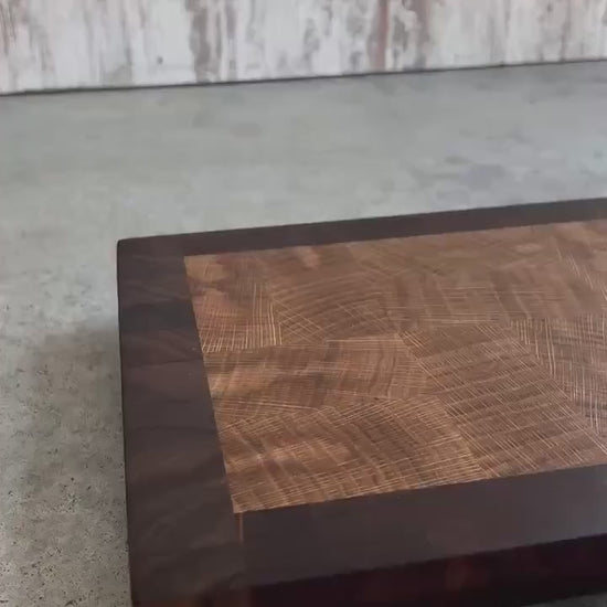 FREE SHIPPING! Walnut and White Oak End Grain Cutting Board