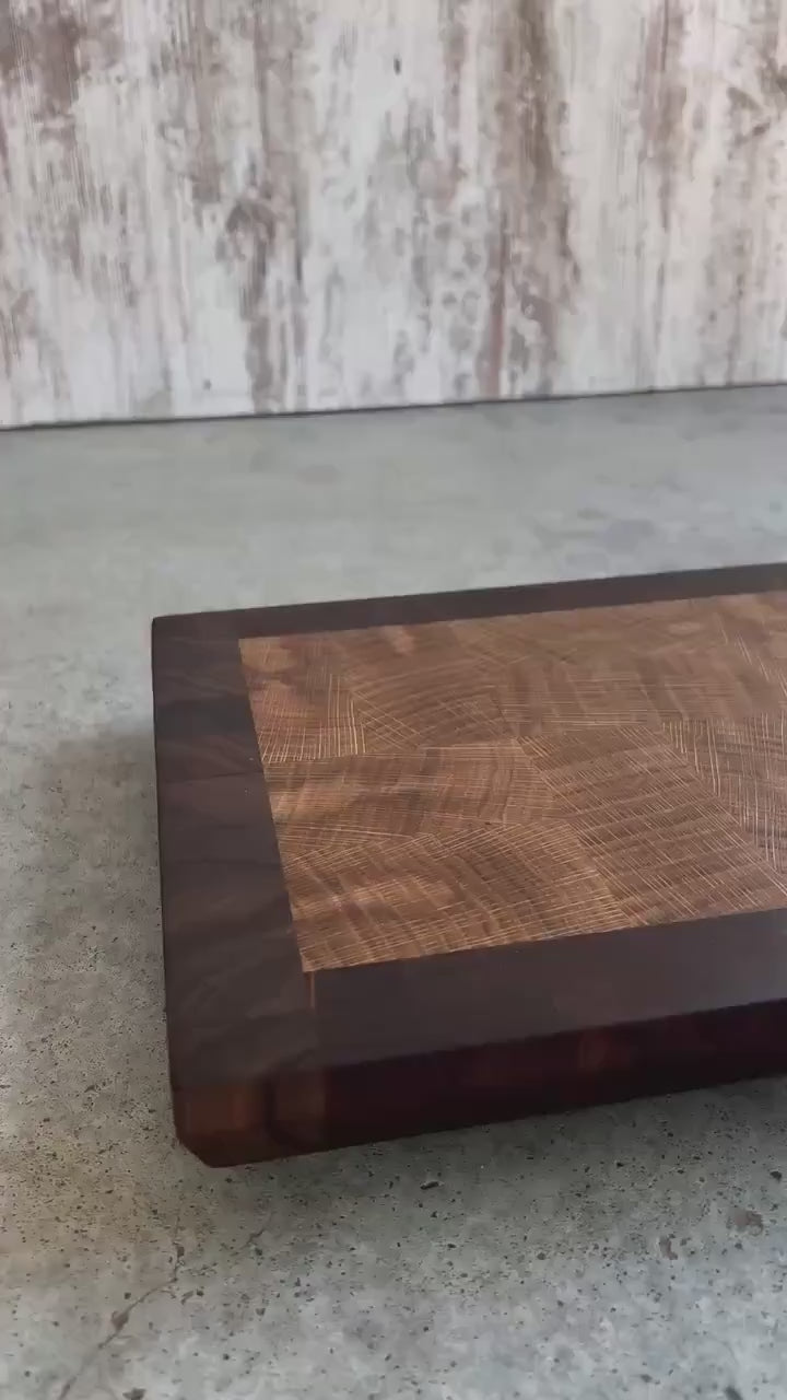 FREE SHIPPING! Walnut and White Oak End Grain Cutting Board